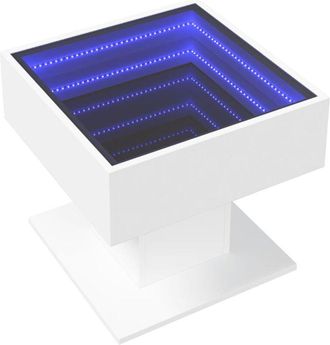 vidaXL Coffee Table with led White 50x50x45 cm Engineered Wood Vidaxl