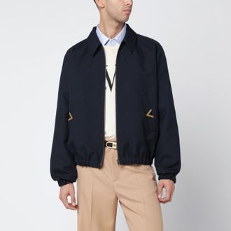 Valentino Bomber blu navy con tasche Vgold