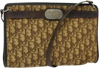 Dior Pre-owned Vintage Trotter Canvas Schoudertas - Dames - Vintage Schoudertas - Bruin - ONE Size - Leer - Vintage