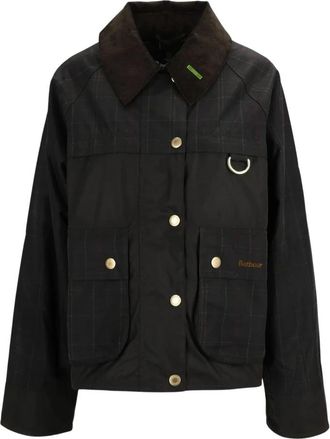 Barbour Tartan Spey Waxed Jacket - Dames - Zomerjassen - Groen - S - Katoen - Jassen