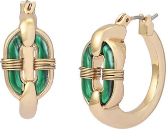 Robert Lee Morris Reconstituted Malachite Huggie Earrings in Green at Nordstrom
