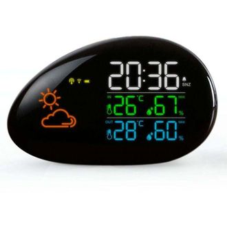 OEM Estaci&oacute;n Meteorol&oacute;gica Radiocontrolada Con Sensor Exterior E Interior, Temperatura, Pron&oacute;stico Del Tiempo, Humedad, Pantalla Led A Color, Reloj Y Desp