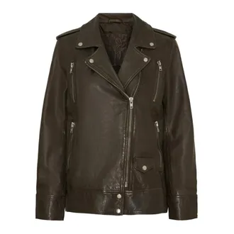 Notyz Chaqueta Biker Oversized - Jackets - Mujer - Marr&oacute;n - 2XL