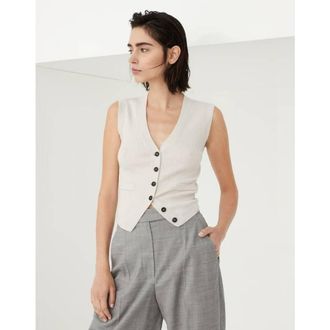 Brunello Cucinelli Warm White Wool Blend Shirt, Size X-Large