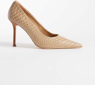 Tony Bianco Niki - D&eacute;collet&eacute; con tacco color cuoio pitonato-Marrone