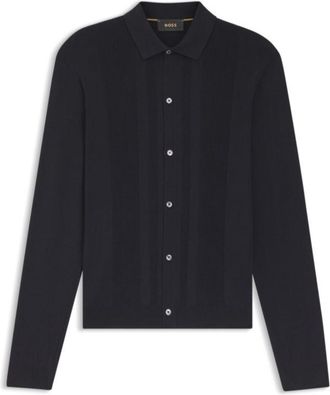 BOSS Silk cardigan with mesh paneling