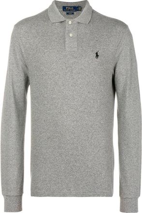 Ralph Lauren Grey Logo Long Sleeve Polo Shirt