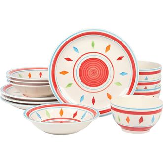Gibson Home Heidy 12 Piece Durastone Dinnerware Set in White at Nordstrom