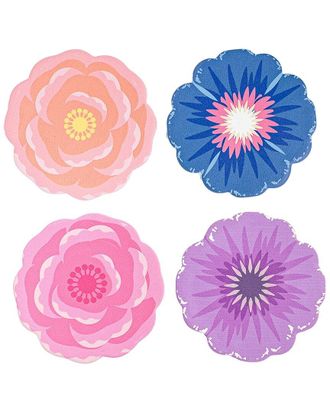 10 Strawberry Street Set Of 4 Flower Coasters