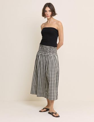 Nobody's Child Black Gingham Midi Skirt