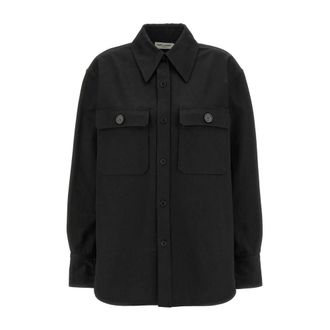 Saint Laurent Shirts, female, Black, XL, Cotton Shirt with Button Closure
