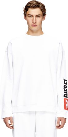 Diesel Crewneck sweatshirt with logo patch embroidery - Sweaters - Man - White