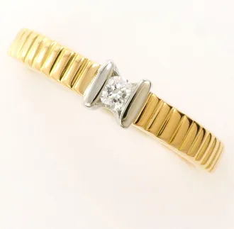C&A Platinum Yellow Gold Yellow Gold (18K) Platinum 900 Band Ring (Pre-Owned)