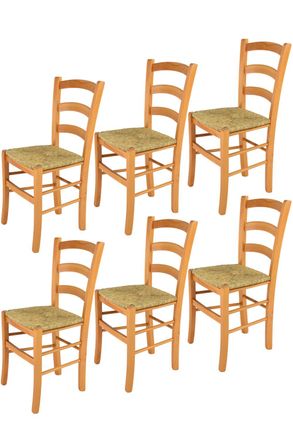 Tommychairs Tommychairs 6 Sillas Venice En Haya Color Miel Y Asiento En Paja