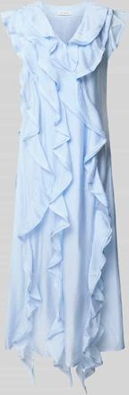 Copenhagen Muse Midikleid aus Lyocell-Mix mit Volants Modell MOLLY in Hellblau, Gr&ouml;&szlig;e XL