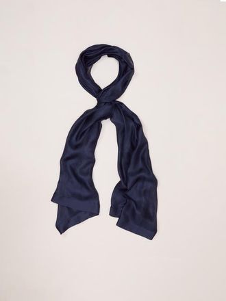 Phase Eight Satin Trim Scarf in Navy at Nordstrom