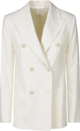 Montedoro Red Witte Blazer voor een stijlvolle look - Dames - Blazers - Wit - S - Wol - Jassen