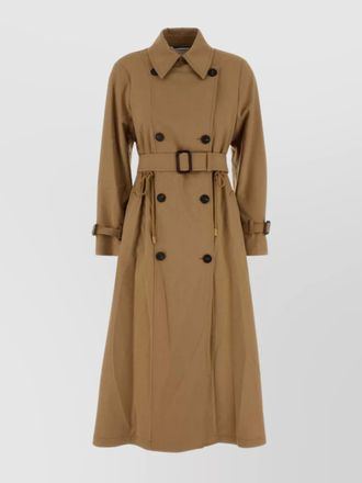 Max Mara stretch polyester blend trench coat with belt