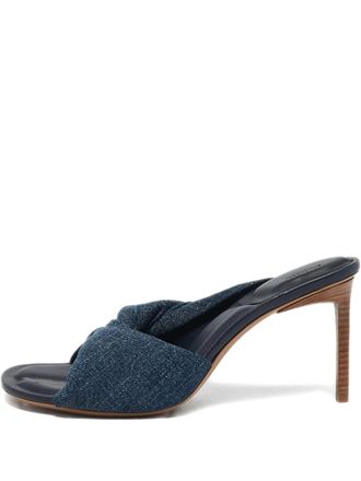 Jacquemus 90mm La Banana sandals - women - Denim/Calf Leather/Calf Leather - 40 - Blue