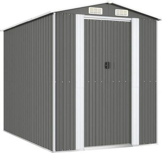 vidaXL Cobertizo De Jard&iacute;n Acero Galvanizado Gris Claro 192x274x223 Cm Vidaxl