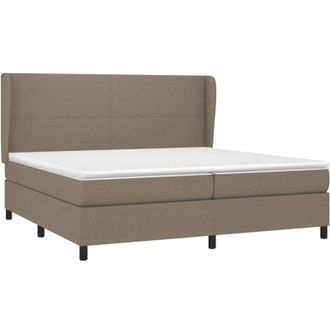 vidaXL Cama Box Spring Con Colch&oacute;n Tela Gris Taupe 200x200 Cm Vidaxl