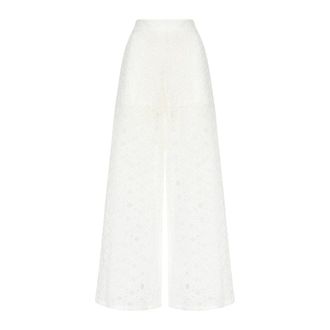 Pinko Wide Trousers, female, White, Size: XS Wide Trousers