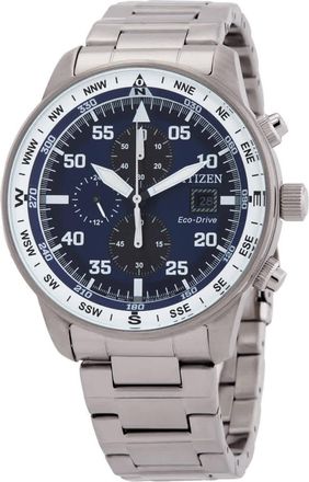 Citizen Aviator Eco-Drive Chronograph Blue Dial Mens Watch CA0880-58L