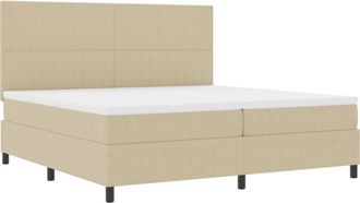 vidaXL Vidaxl - Box Spring Bed Manual Light Grey and White 203 x 200 x 128 cm