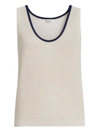 Brunello Cucinelli Tanktop met diepe ronde hals - Beige