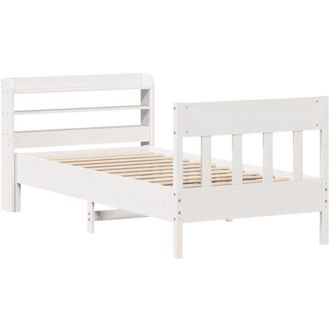 vidaXL Vidaxl - Estructura De Cama Sin Colch&oacute;n Madera Maciza Blanca 90x190 Cm