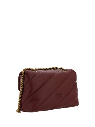 Pinko Womens Leather Shoulder Bag Love Classic Antique Gold Ribes Intenso-Antique Calf (bos Taurus) Intenso/antique