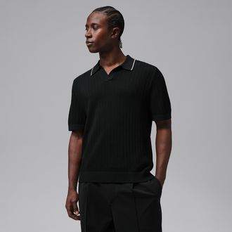 Nike Jordan Mens Jordan Sport Knit Golf Polo in Black | IQ7349-010