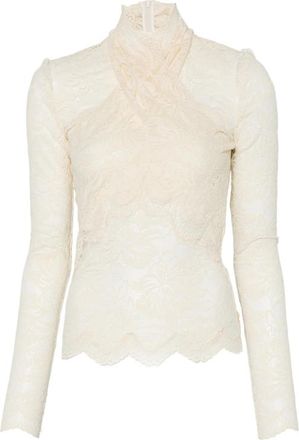Paco Rabanne Lace Mock-neck Top