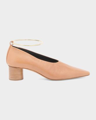 Jil Sander Ring Court Leather Pumps