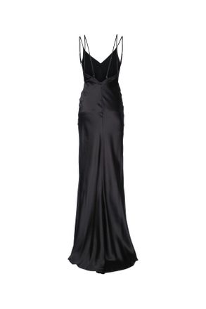 Elisabetta Franchi Womens Abito Lungo Nero Plea Abiti Dress