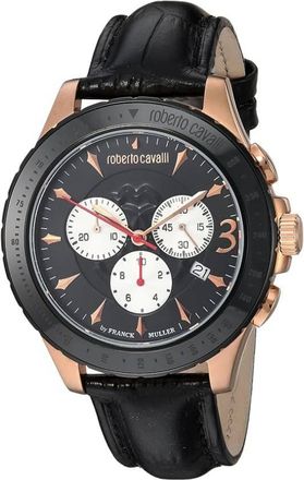 Roberto Cavalli by Franck Muller Chronograph Quartz Black Dial Mens Watch