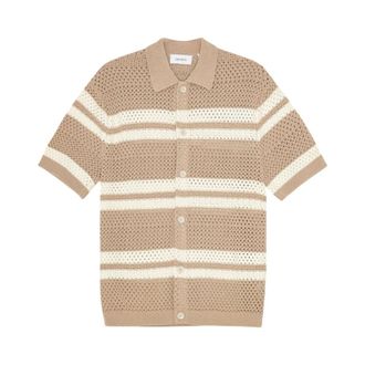 Les Deux Cardigans, male, Beige, Size: L Gianni SS Knit Shirt
