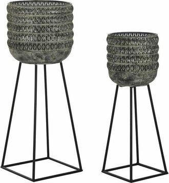 DKD Home Decor Set De Maceteros Dkd Home Decor Desgastado 32 X 32 X 84 Cm Metal (2 Unidades)