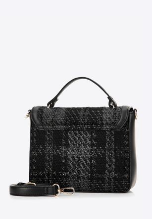 Wittchen Dames Crossbody Tas in Boucl&eacute; Stof, Zwart