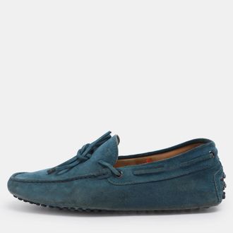 Tod's Tods Blue Suede Gommino Loafers
