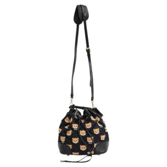 Moschino Bucket Bags, female, Black, Size: ONE SIZE Quilted Small Teddy Bear Bucket Bag