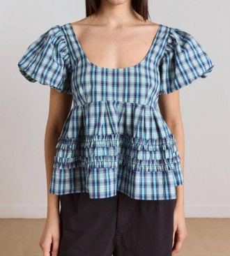 Damson Madder Summer Joy Blouse In Tomboy Check