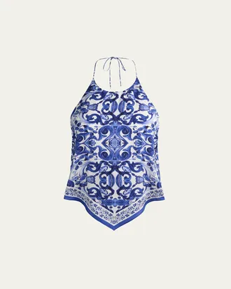 Alice & Olivia Frenchie Handkerchief Halter Top