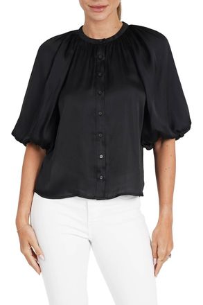 Love Token Odette Puff Sleeve Blouse In Black