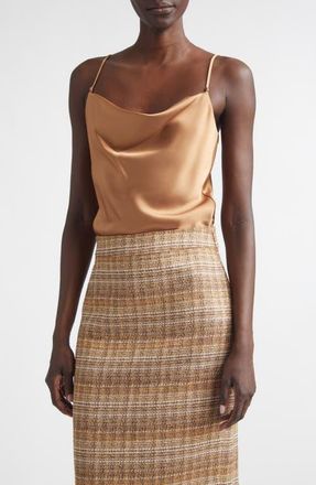 St. John Monroe Liquid Satin Camisole in Vicuna at Nordstrom, Size 12