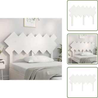 vidaXL The Living Store Testiera per Letto Bianca 132x3x81 cm Legno Massello di Pino - Testiera in legno massello