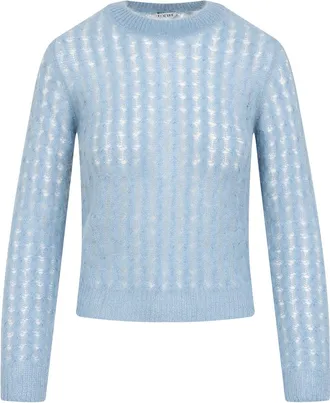 Loewe Light Blue Mohair Pullover-Donna