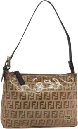 Fendi Pre-owned Shoulder Bags, female, Brown, Size: ONE SIZE Pre-owned Canvas Shoulder Bag