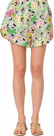 Lilly Pulitzer Elodey Linen Short In Throwback Disney