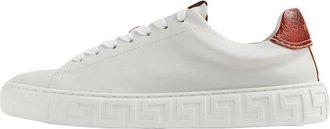 Versace (WMNS) VERSACE Greca Leather Sneakers Brown White 1024653-1A17777-6WM70